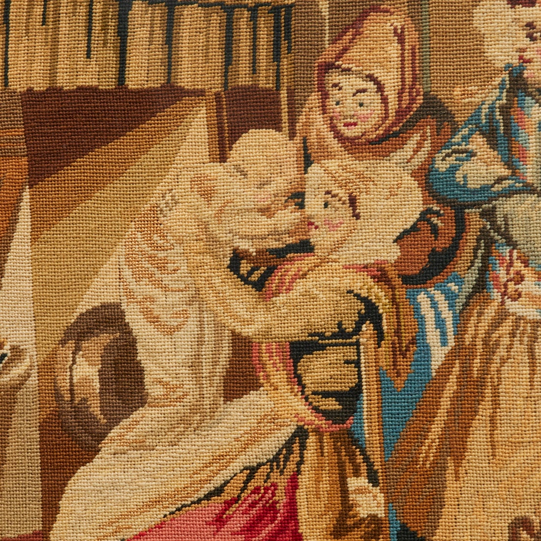 Antique Continental needlepoint panel - 4