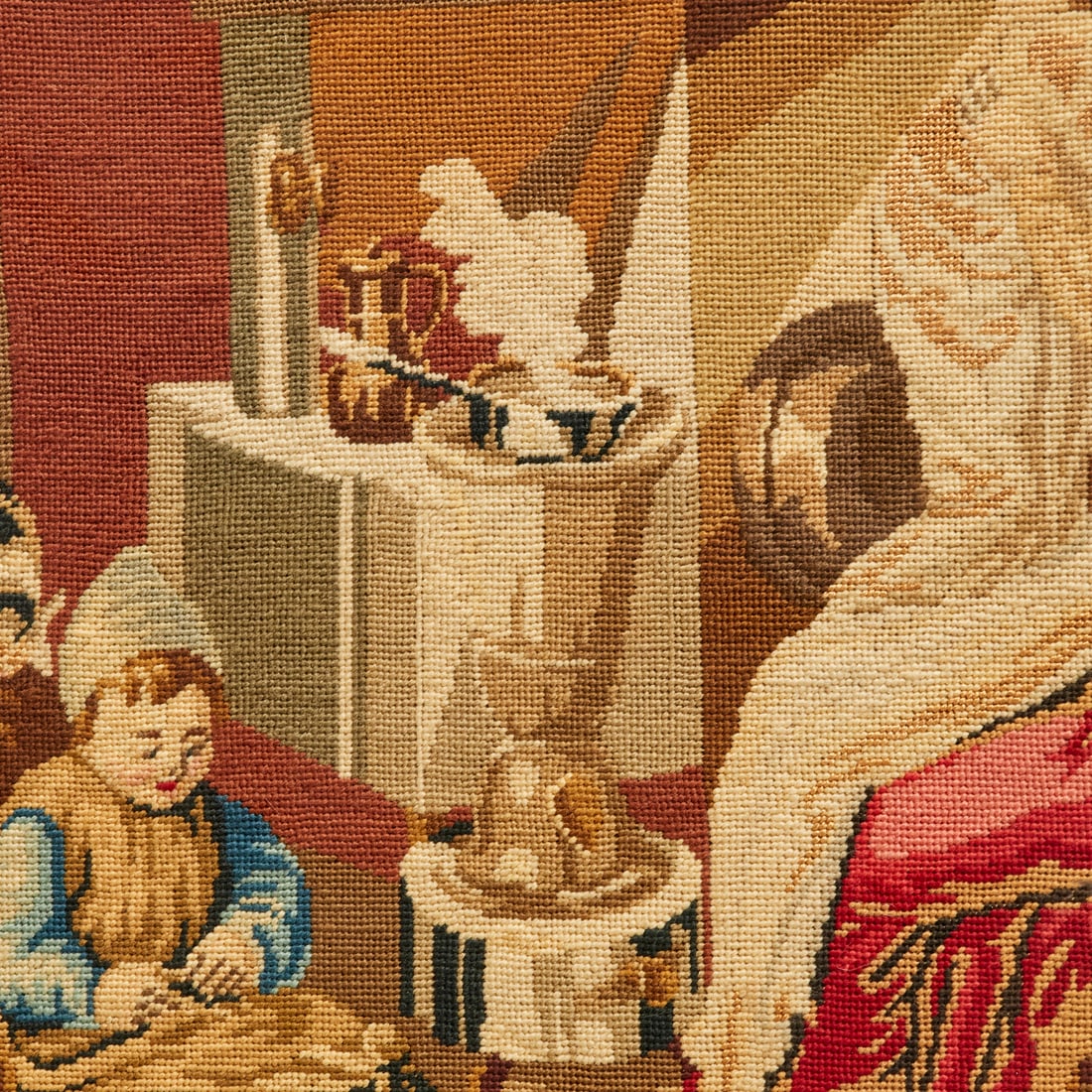 Antique Continental needlepoint panel - 5