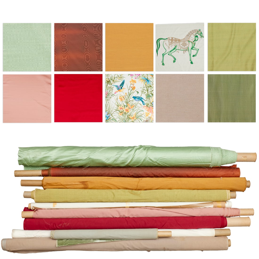 (10) Partial bolts, solid fabric, ex Iris Apfel (1 of 3)