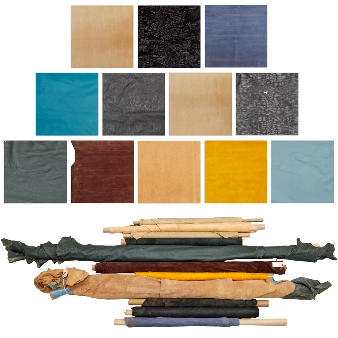 (11) Partial bolts, leather and suede, ex Apfel (1 of 6)