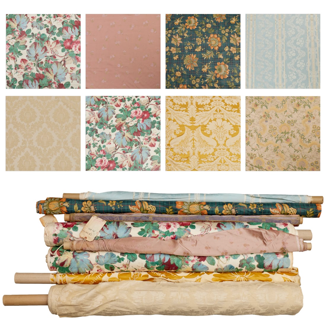 (8) Partial bolts, floral fabric, ex Iris Apfel (1 of 3)