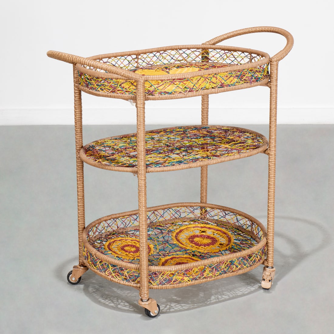 Whimsical daisy garden bar cart (1 of 4)