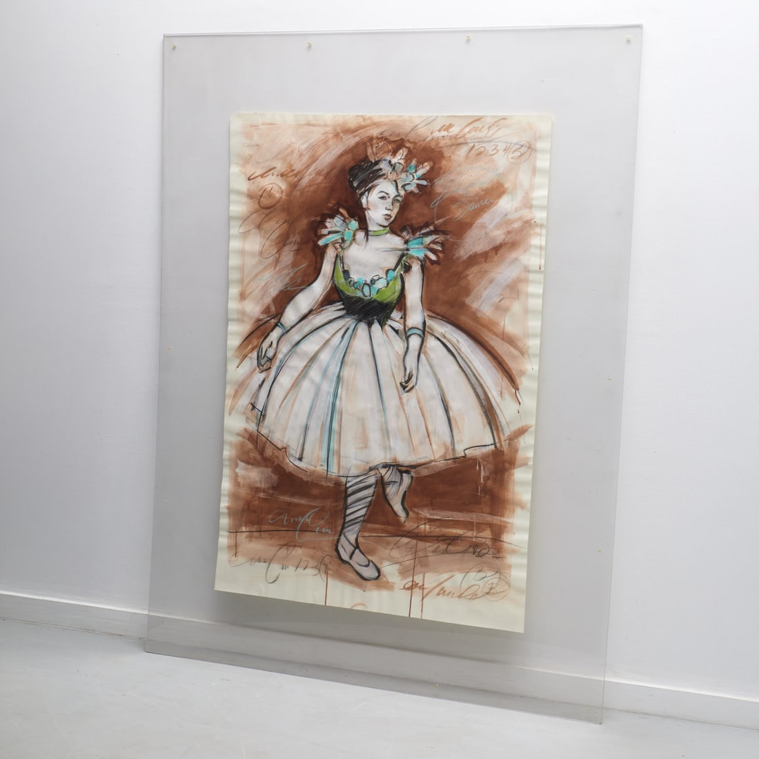 M.C. Barrett, large gouache and pastel on paper (1 of 9)