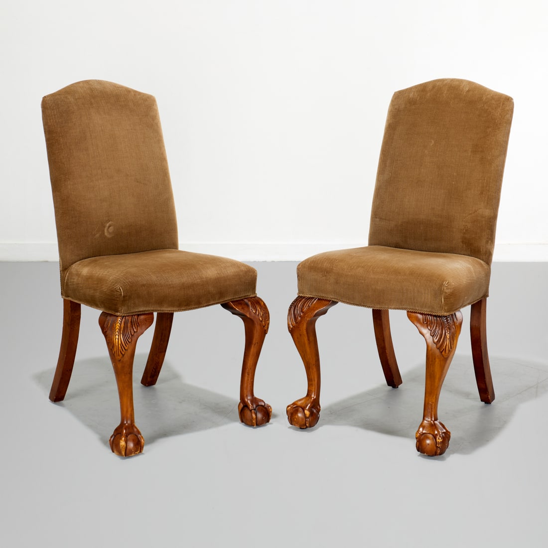 Pair George II style upholstered chairs (1 of 6)