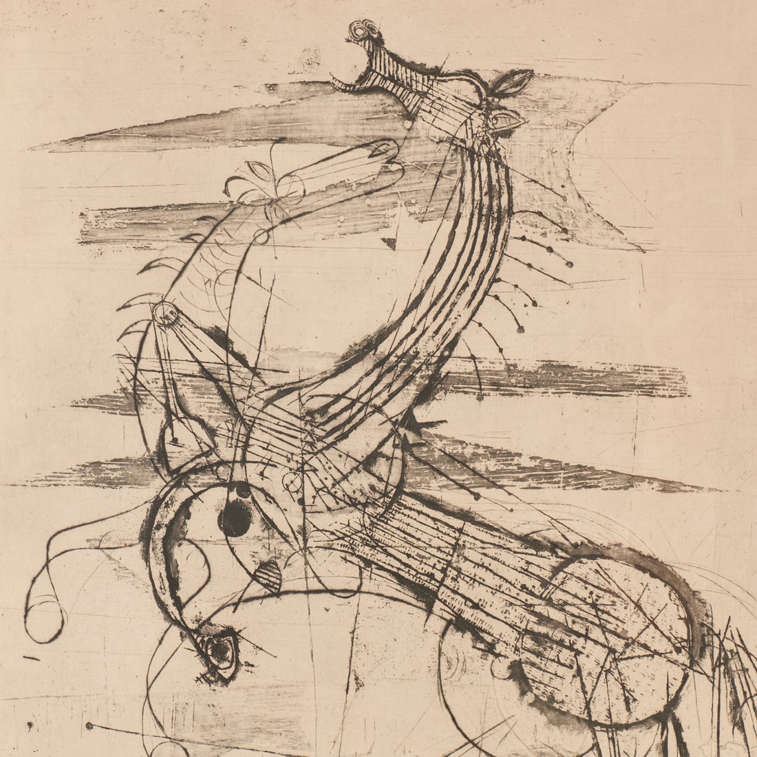 Johnny Friedlander, equestrian etching - 2
