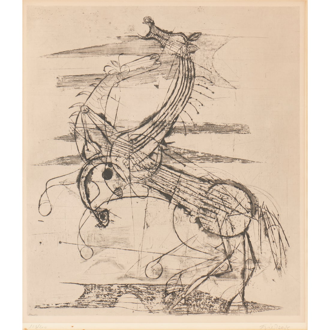 Johnny Friedlander, equestrian etching - 4