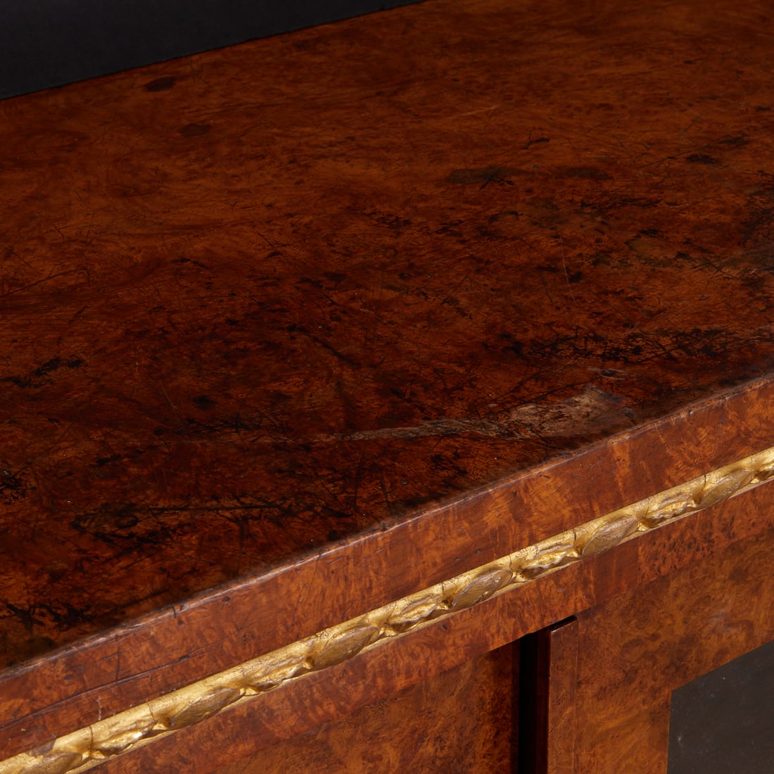 Palatial Regency gilt burr walnut bookcase - 5
