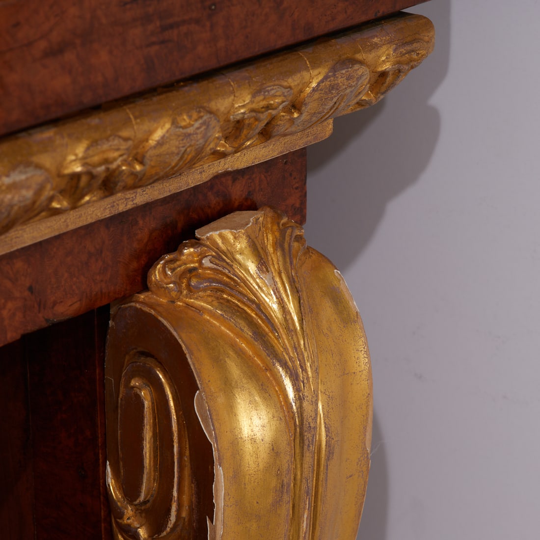 Palatial Regency gilt burr walnut bookcase - 6