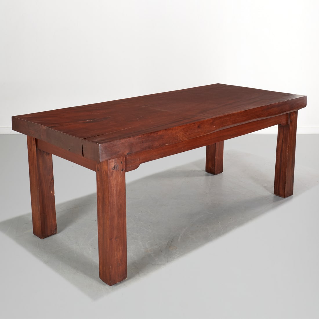 Massive custom hardwood slab dining table (1 of 6)