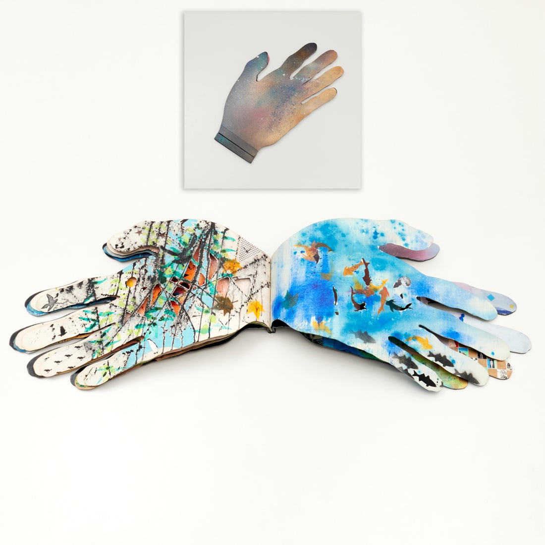 John Eric Broaddus, shaped mixed media panels (1 of 10)