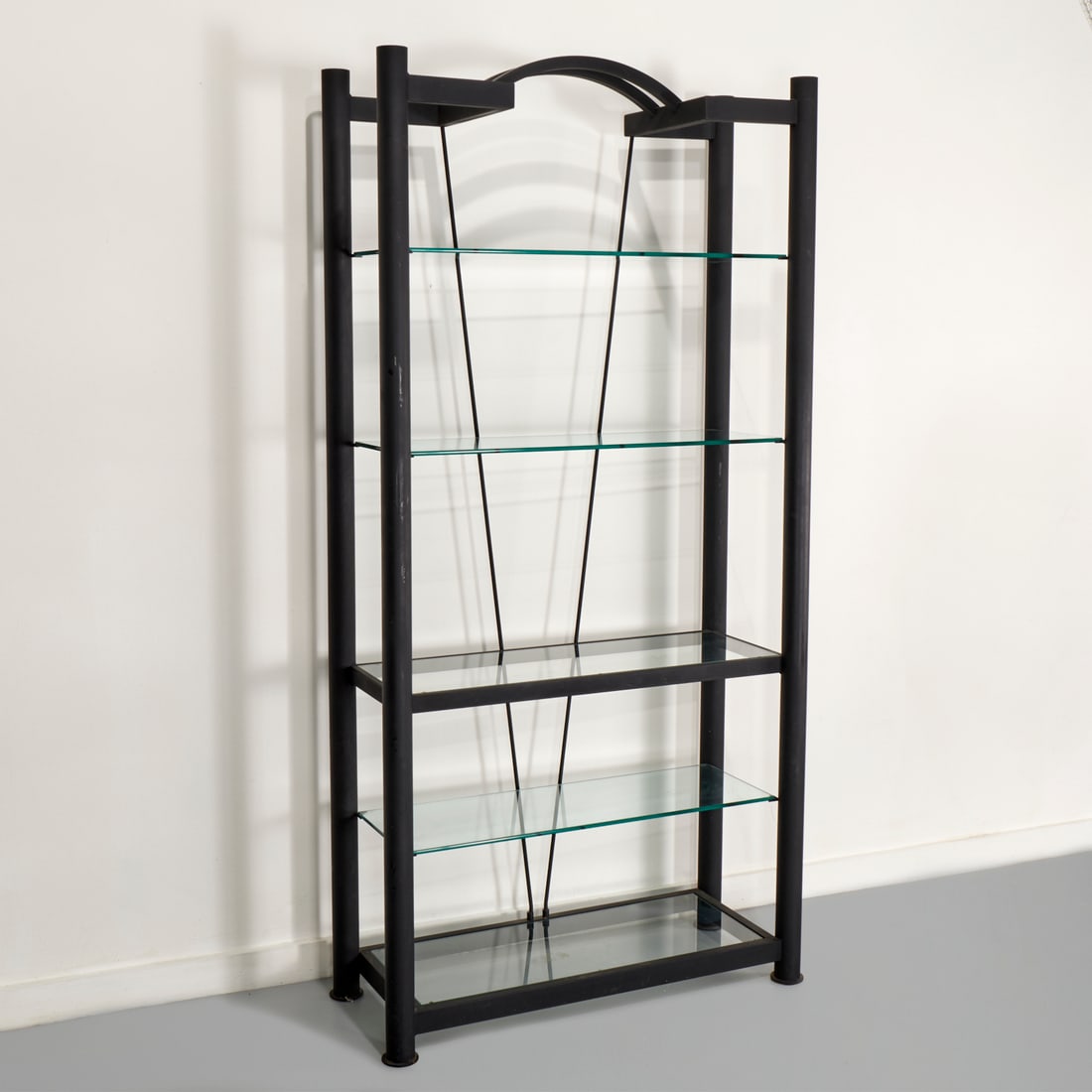 Postmodern patinated metal etagere (1 of 4)