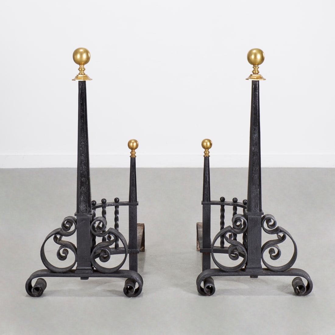 Samuel Yellin (style), pair large andirons (1 of 5)