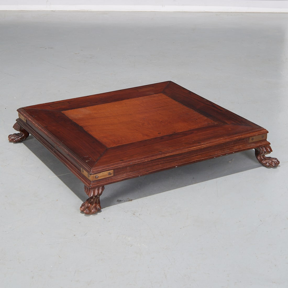 Anglo-Indian brass mounted hardwood low table (1 of 5)