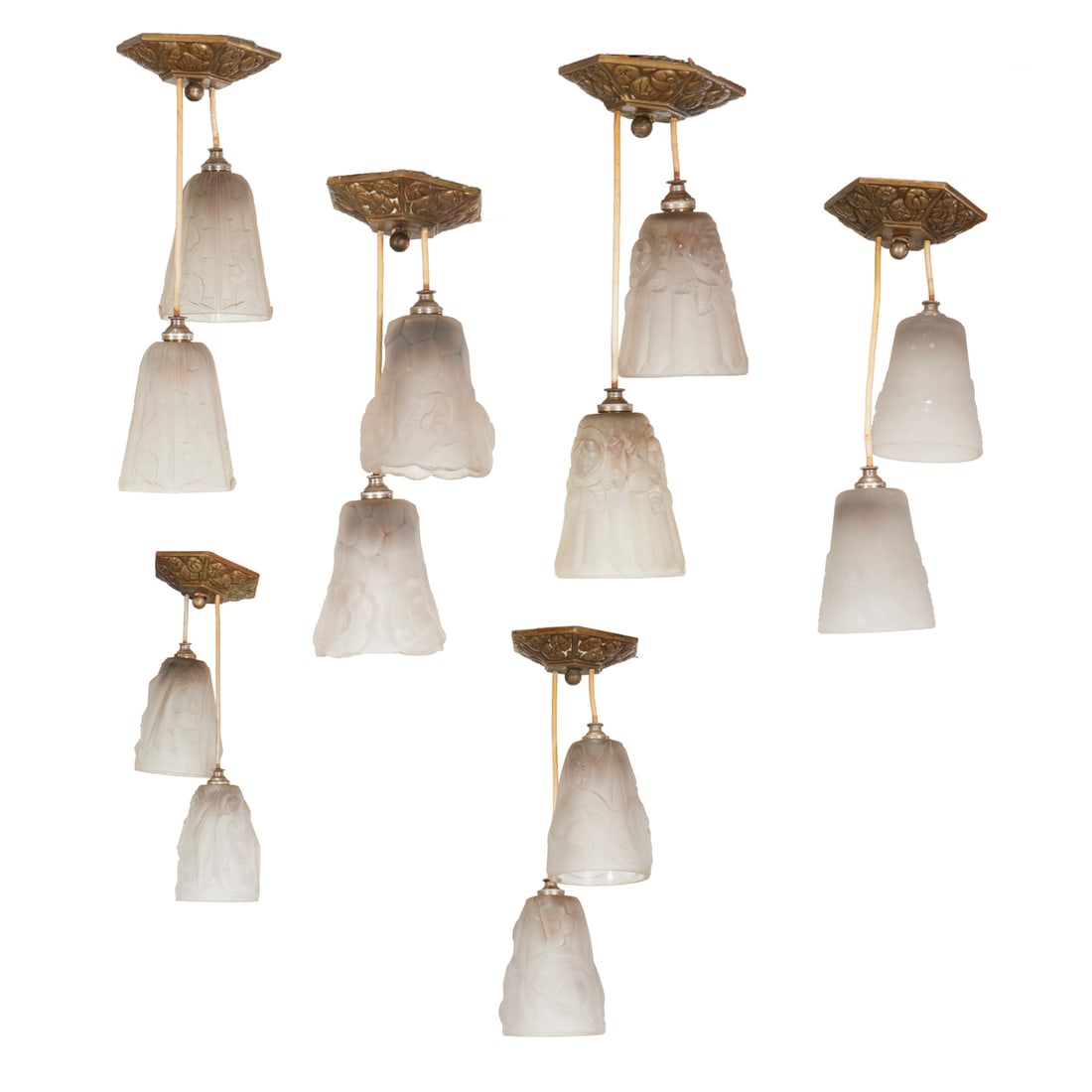 (6) Art Deco pendant lights, incl. Muller Freres (1 of 6)