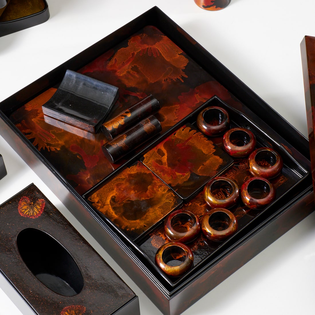 Large collection Vietnamese lacquerware - 5