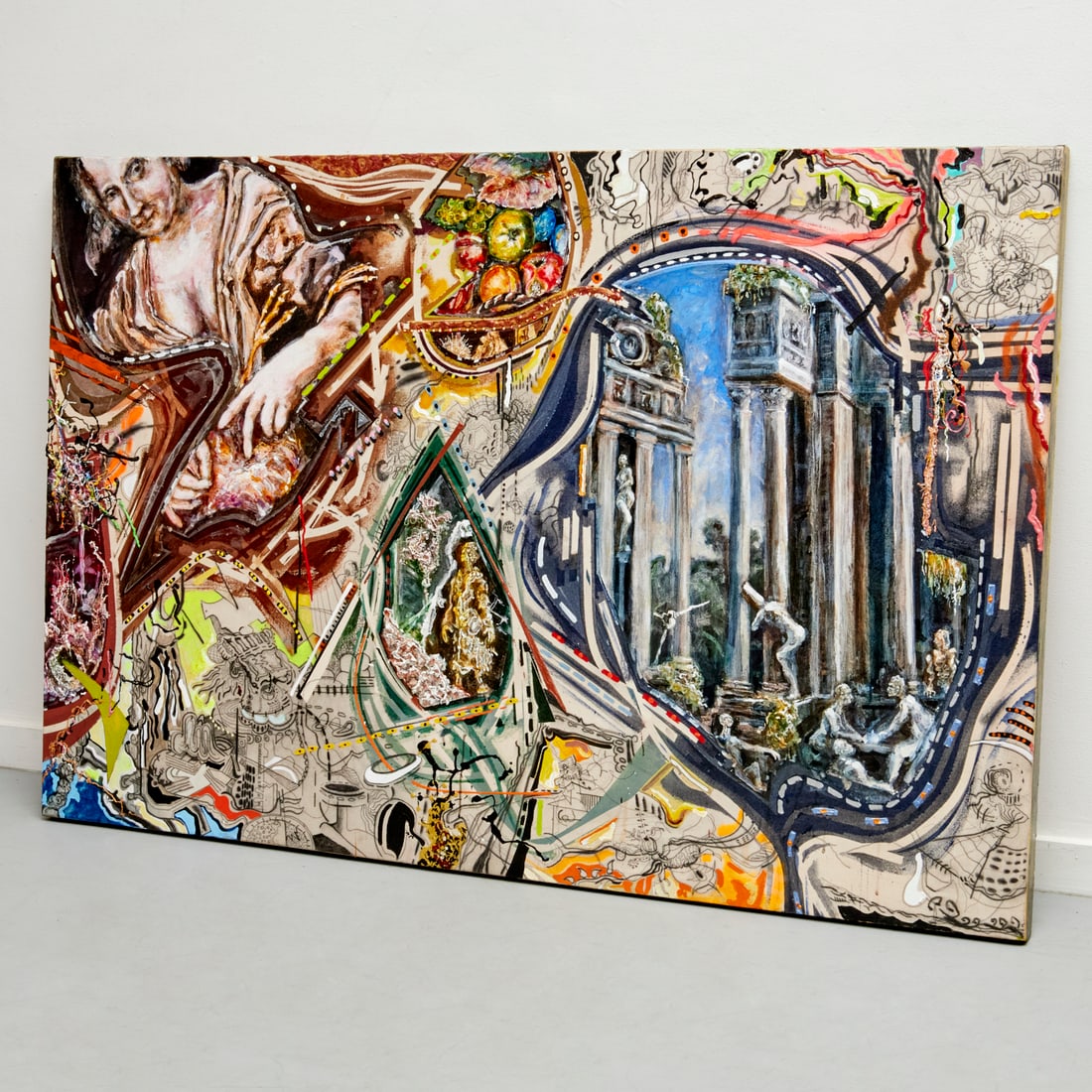 Randall Schmidt, large mixed media on canvas, 1994 (1 of 9)