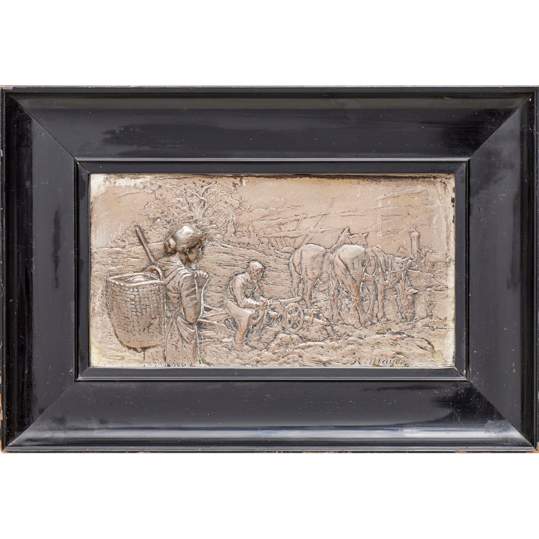 Rudolf Mayer, repousse copper relief plaque (1 of 6)