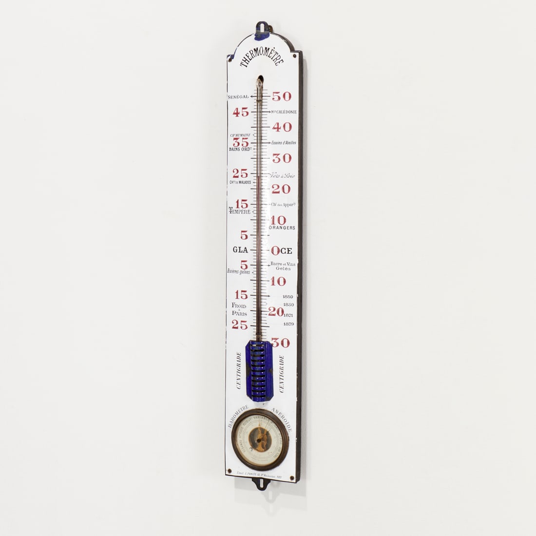 L. Ponard, enameled thermometer / barometer (1 of 6)