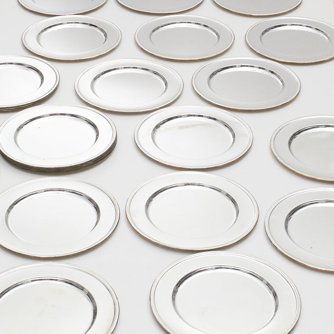 Set (24) silver plated chargers (1 of 6)