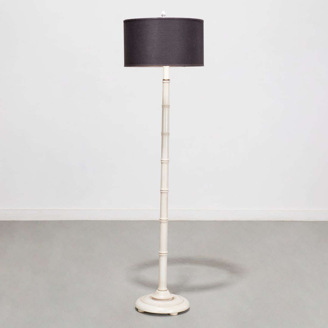 White painted faux-bamboo floor lamp (1 of 5)