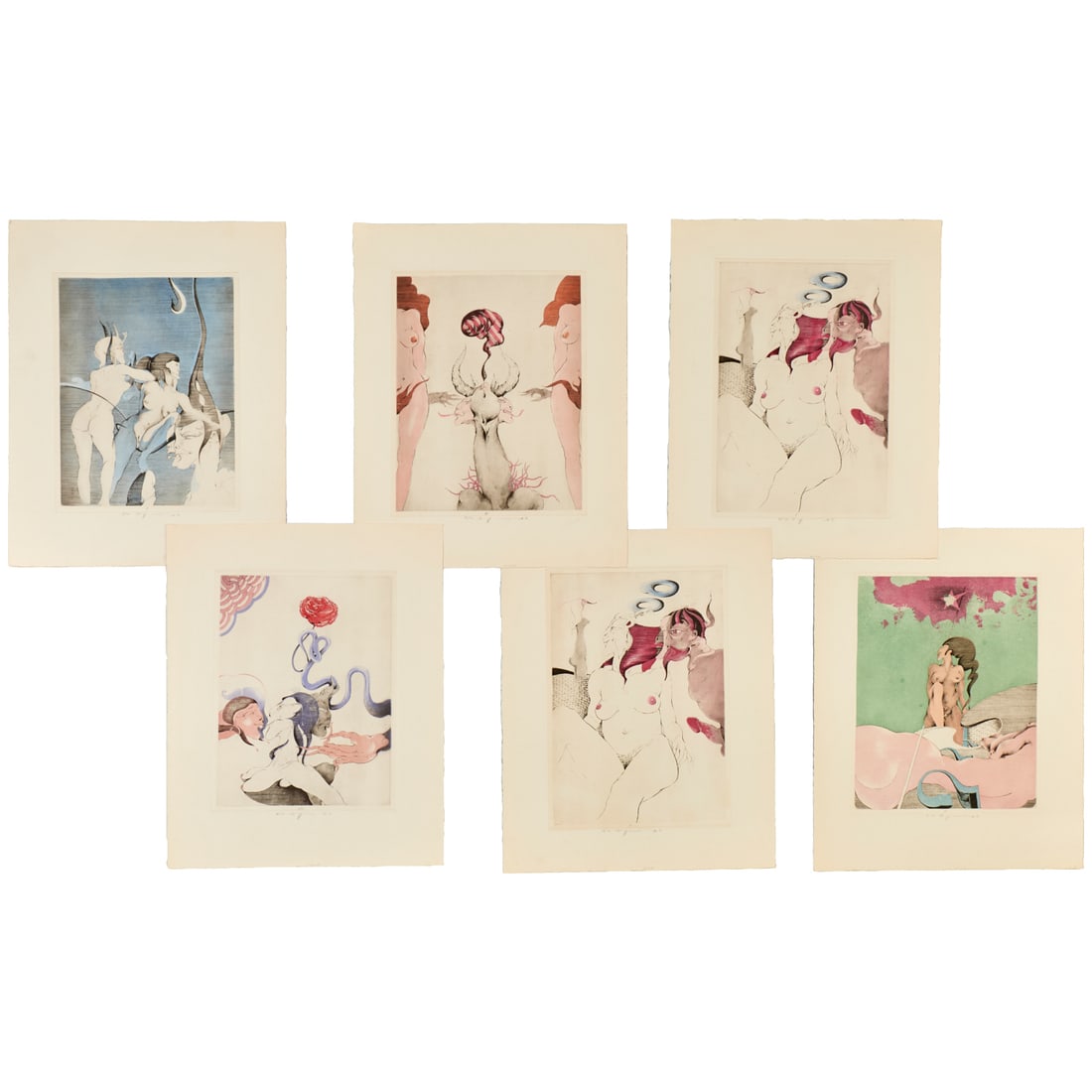 W. P. Eberhard Eggers, (6) aquatint etchings, 1970 (1 of 7)