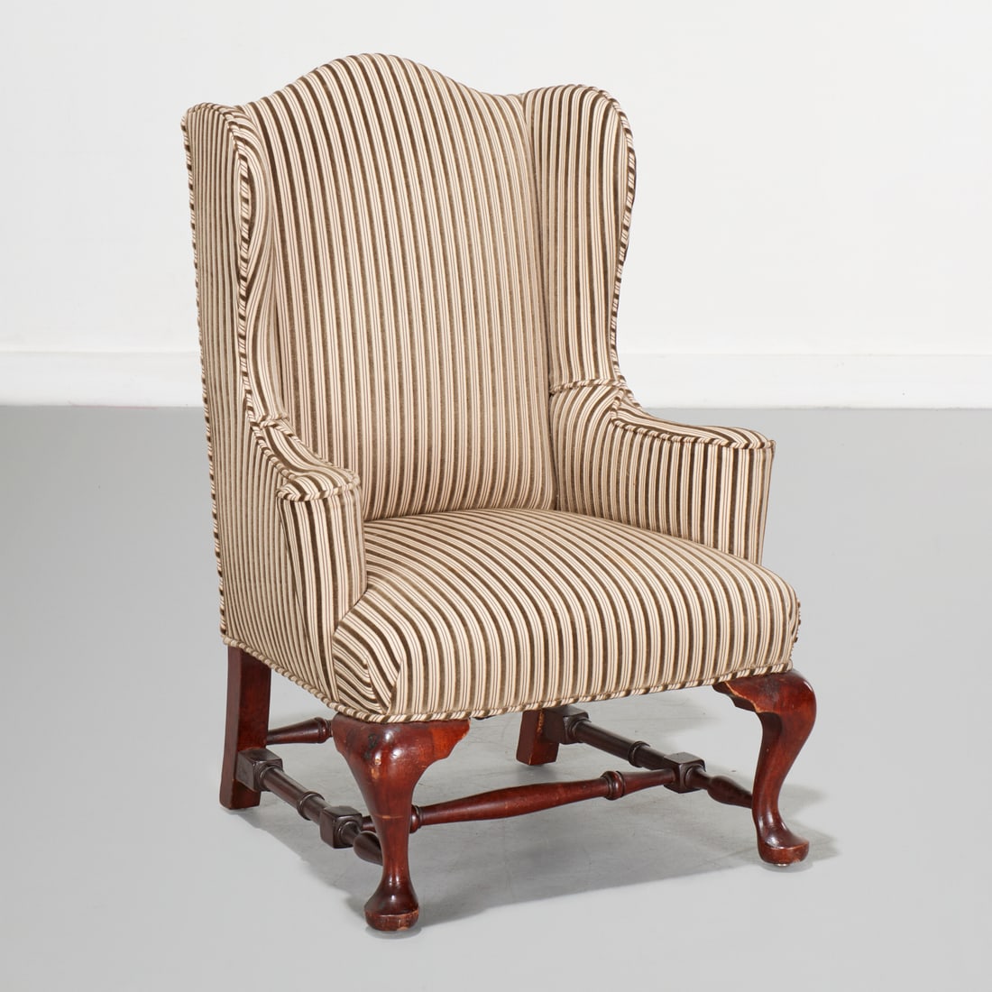 Diminutive Queen Anne walnut wing chair (1 of 5)