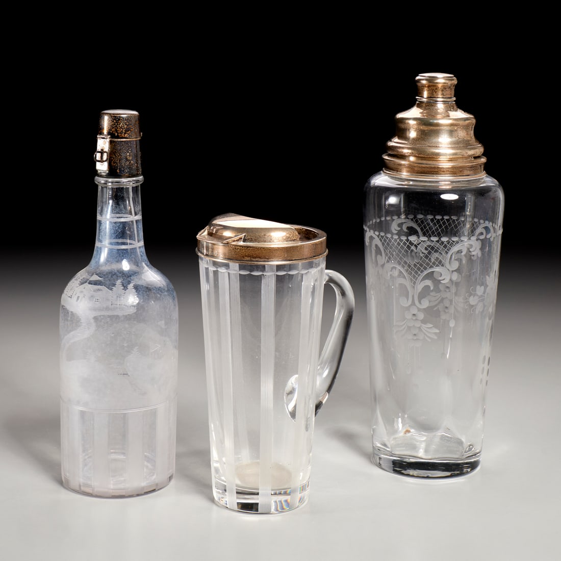 Hawkes sterling barware, (3) pieces (1 of 7)