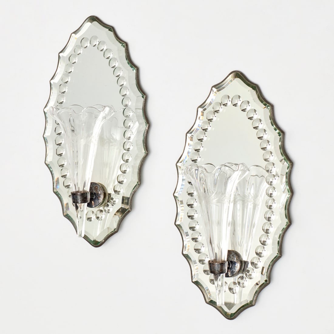 Pair Victorian mirror back wall pockets (1 of 5)