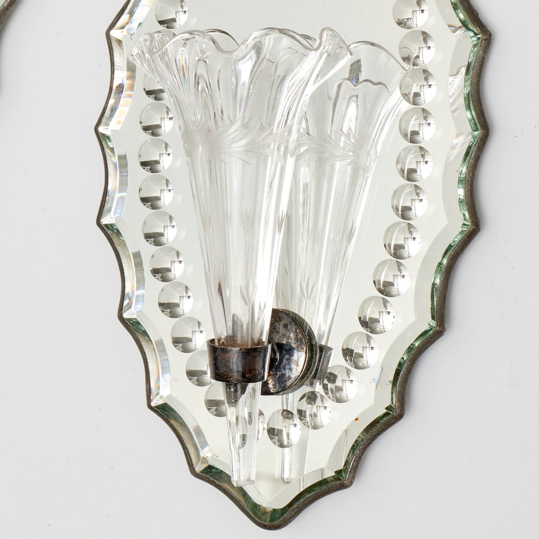 Pair Victorian mirror back wall pockets - 2