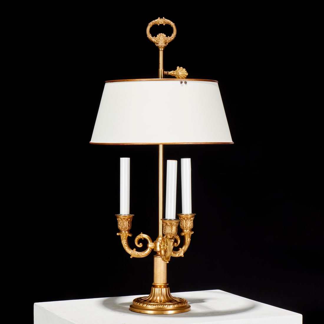 Empire style bouillotte lamp with tole shade (1 of 6)