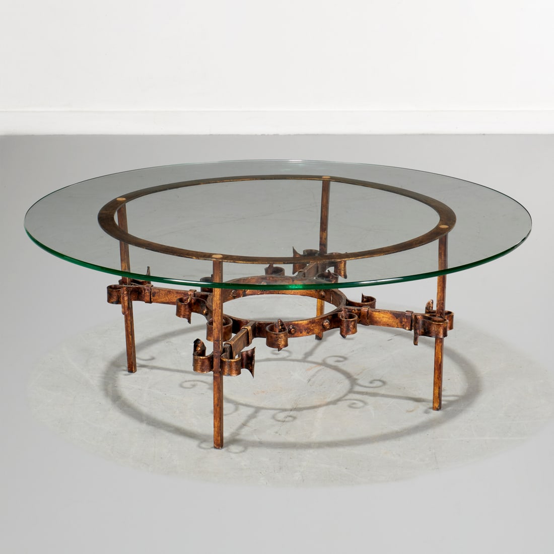Hollywood Regency glass top coffee table (1 of 4)
