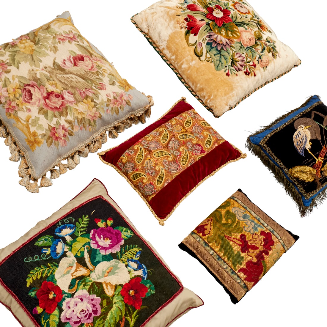 Group vintage throw pillows, ex Iris Apfel (1 of 6)