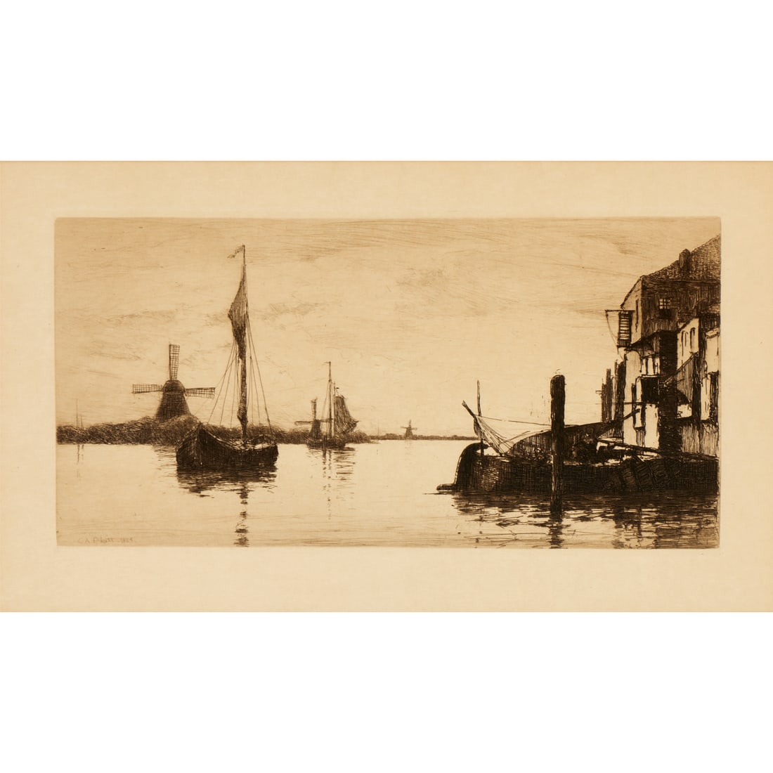 Charles A. Platt, etching - 2