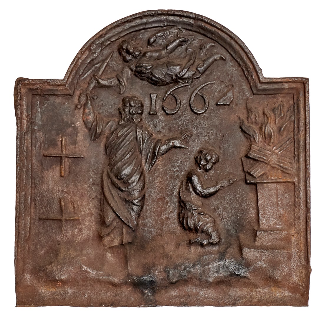 Early Continental cast iron fireback (1 of 5)