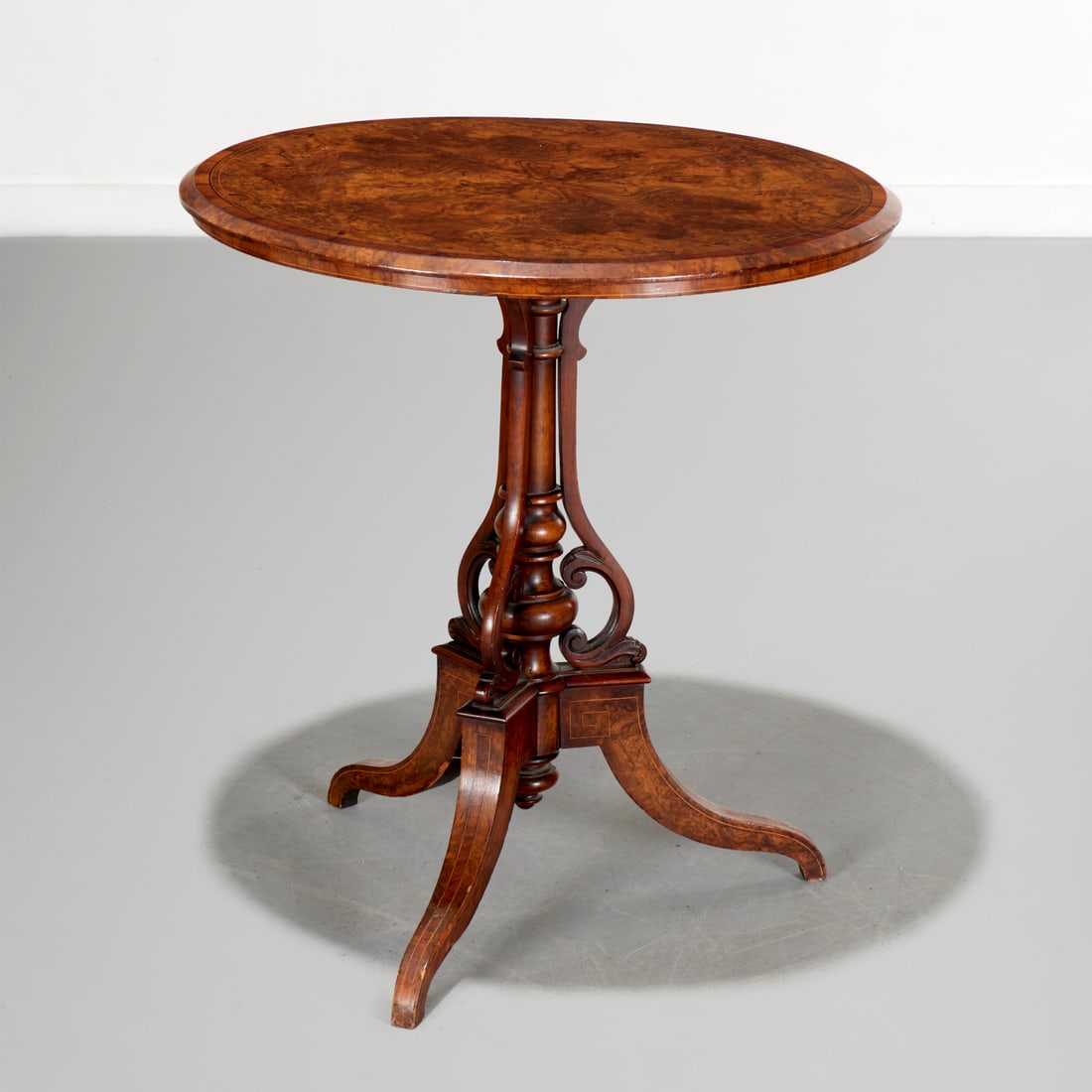Victorian burl walnut occasional table (1 of 4)