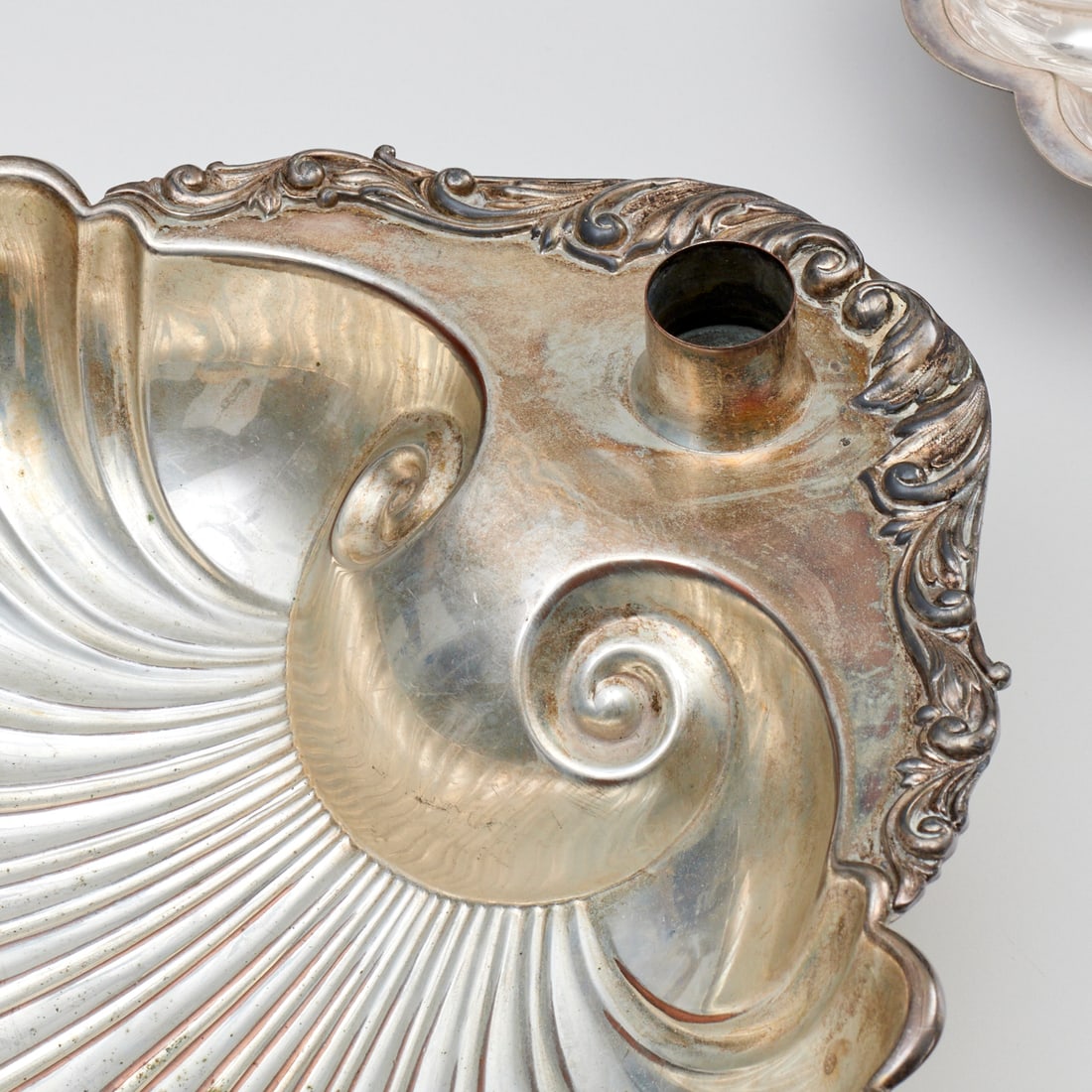 Group silver plated clam shell serving dishes - 5