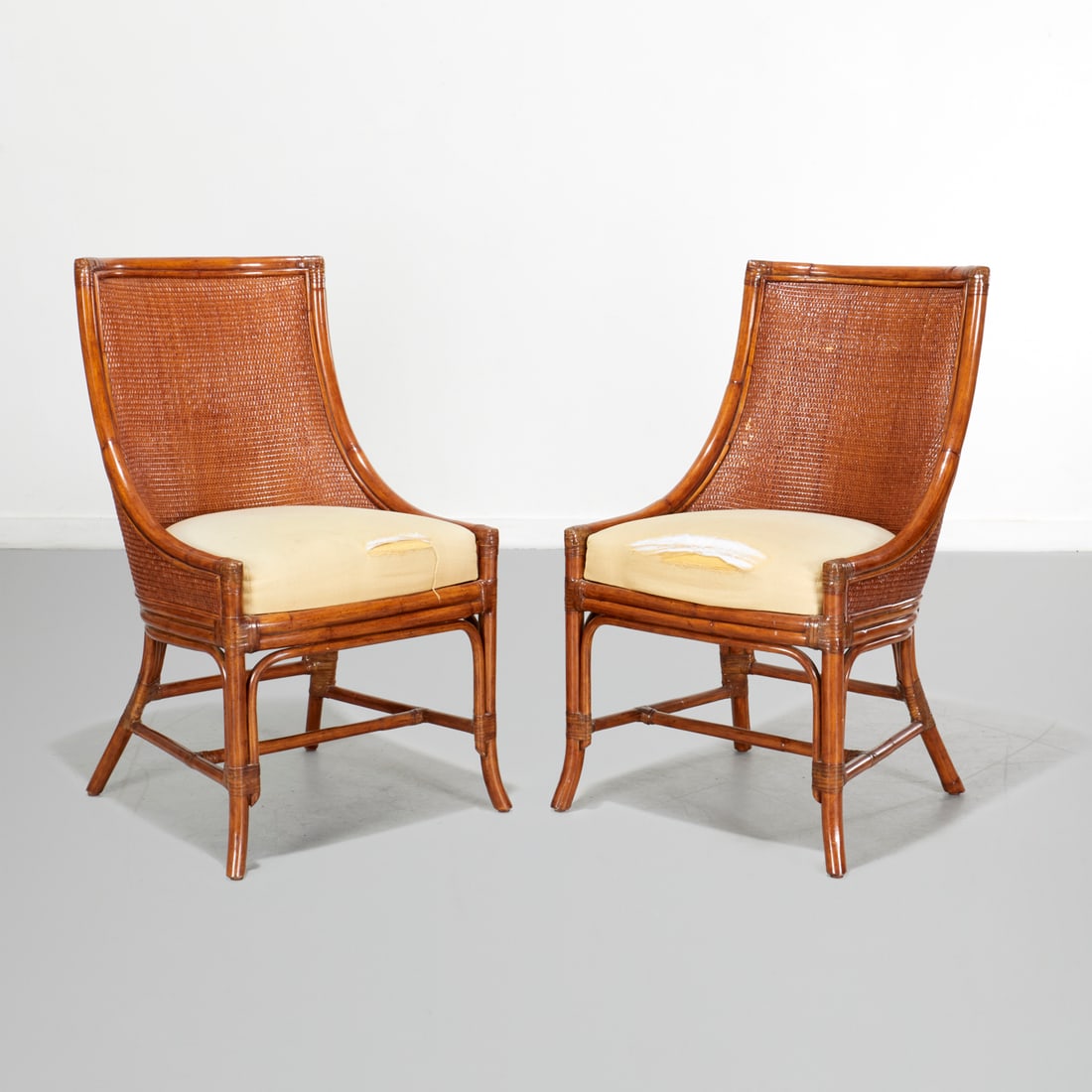 Pair Palecek "Palma" tub dining chairs (1 of 6)