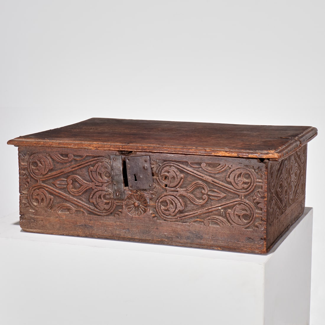 English Baroque carved oak bible box (1 of 6)