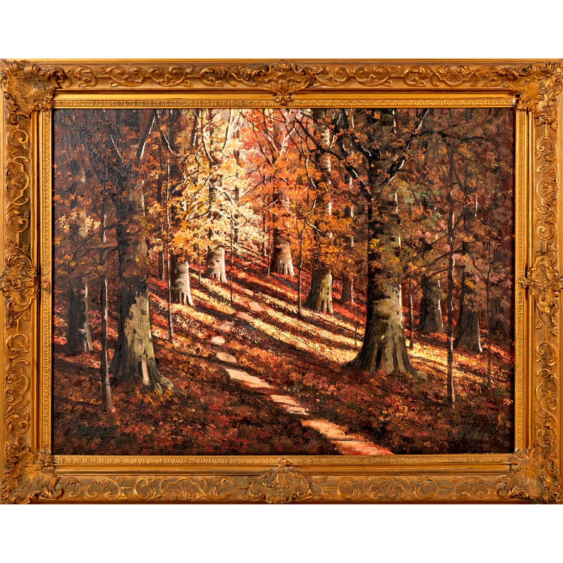 Impressionist School, large oil on canvas (1 of 7)