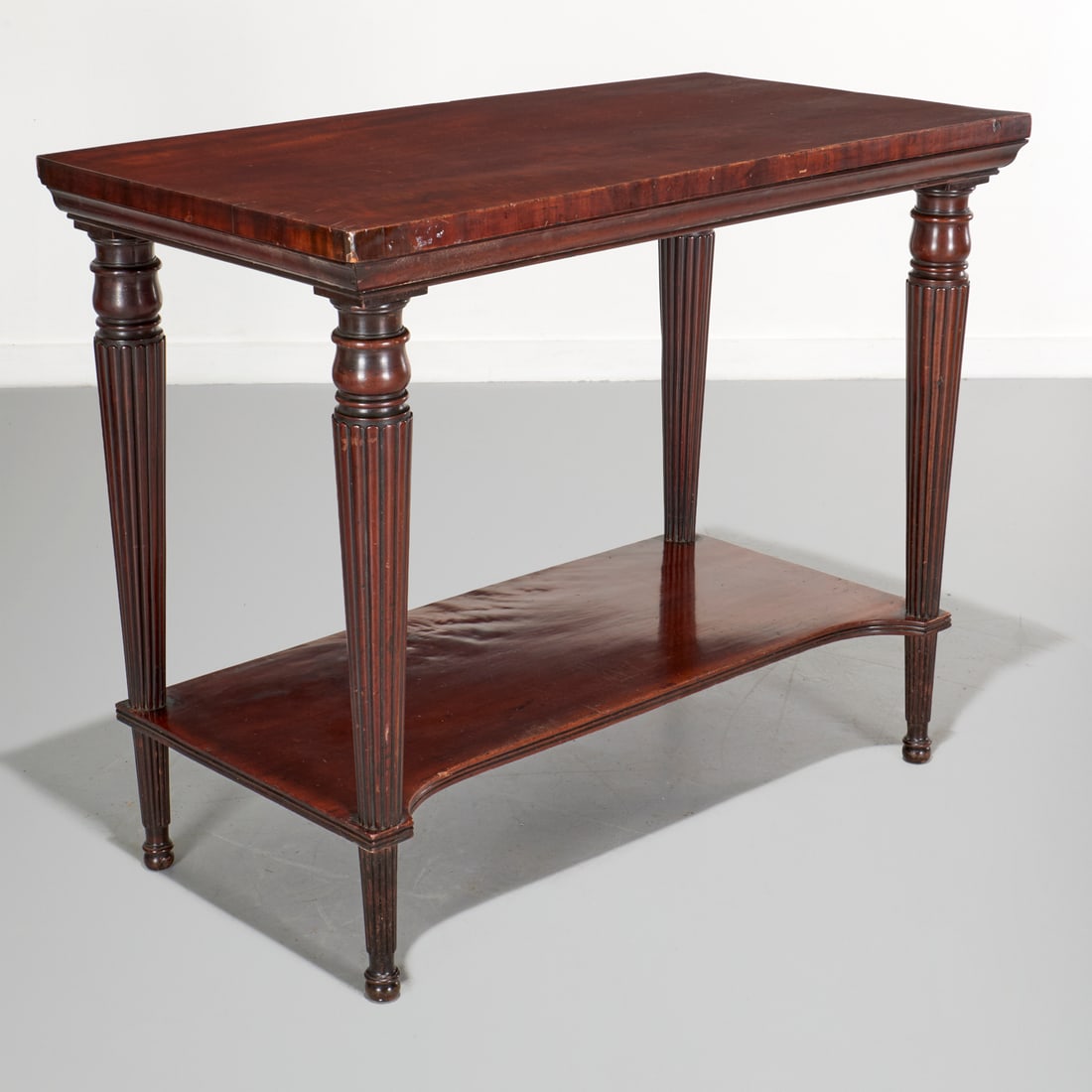 Spillman & Co. mahogany tiered console table (1 of 5)