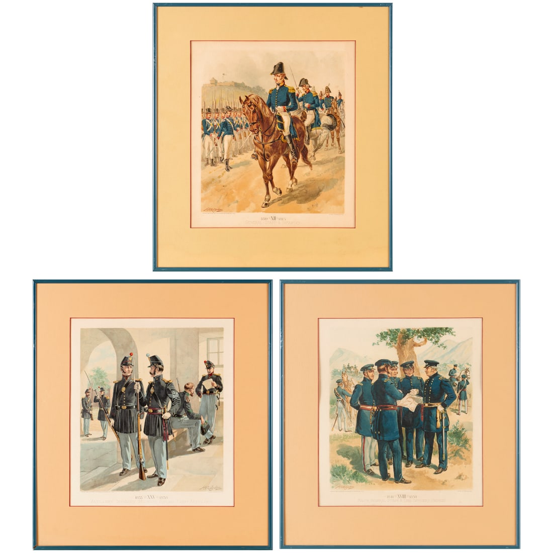 H. A. Ogden, (3) military lithographs (1 of 7)