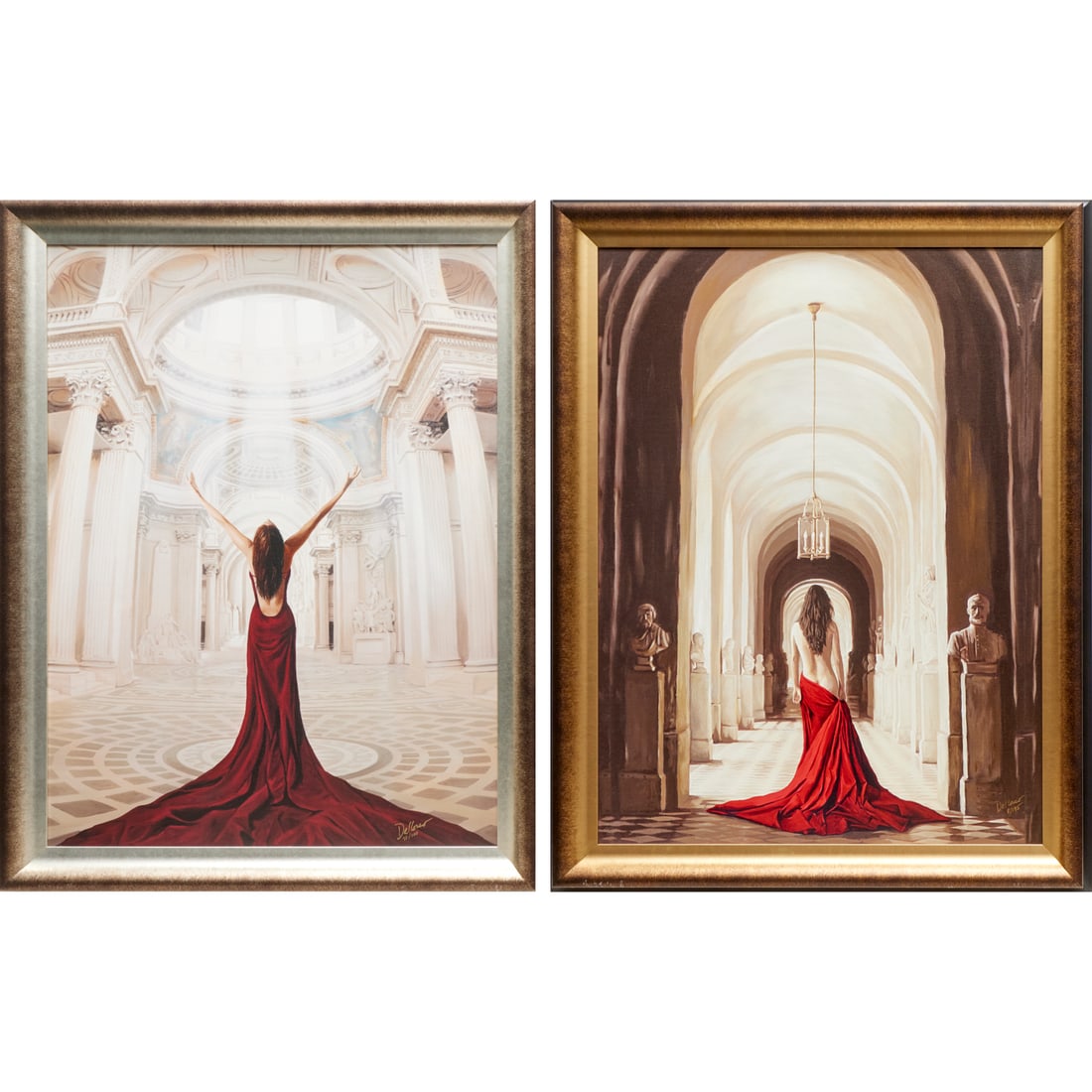 Chris Dellorco, (2) giclees on canvas: Chris Dellorco, (2) giclees on canvas, Chris Dellorco (American, 20th c.), incl. "Isolation" and "Ode to Joy", each signed and numbered at lower right, each: 39.5"h x 29.5"w (sight), 46"h x 36"w