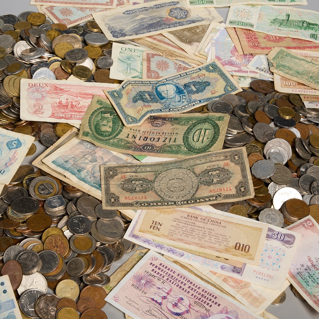 (14) lbs foreign coins & (85) pcs foreign currency (1 of 5)