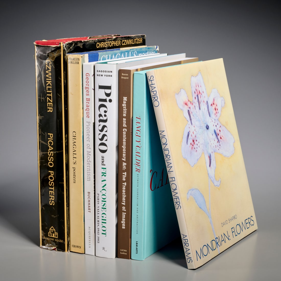(7) Art books incl. Picasso, Magritte, Calder: (7) Art books incl. Picasso, Magritte, Calder, Incl. 1) Tanguy Calder Between Surrealism and Abstraction, L&M Arts; 2) Mondrian: Flowers, Abrams; 3) Chagall's Posters, Crown; 4) Georges Braque