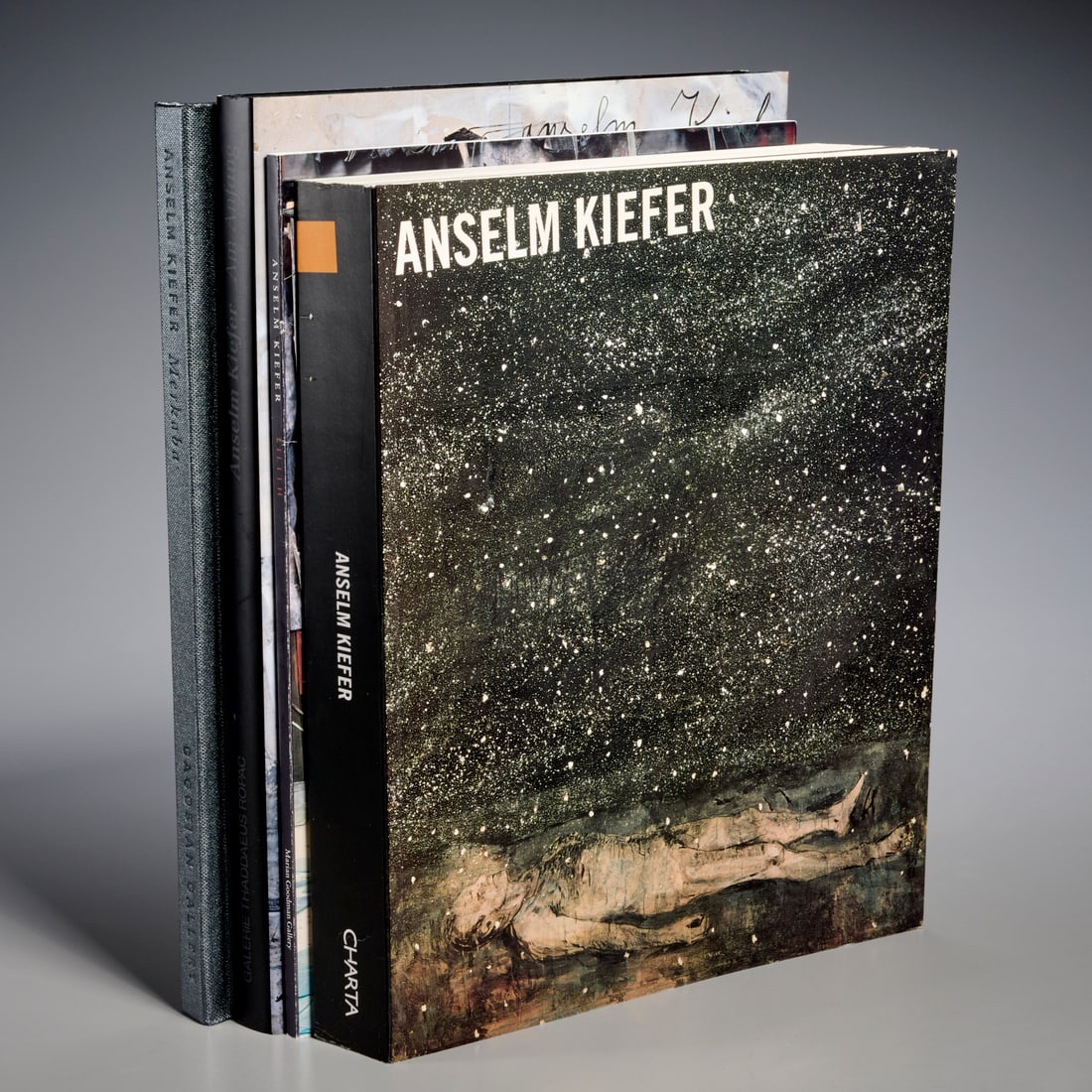 Anselm Keifer, (4) vols., one signed: Anselm Keifer, (4) vols., one signed, Incl. 1) Anselm Kiefer, Venezia Contemporaneo / Charta, 1997, softcover, signed "Anselm Kiefer" across the inside cover and half-title page; 2) Lilith, Marian