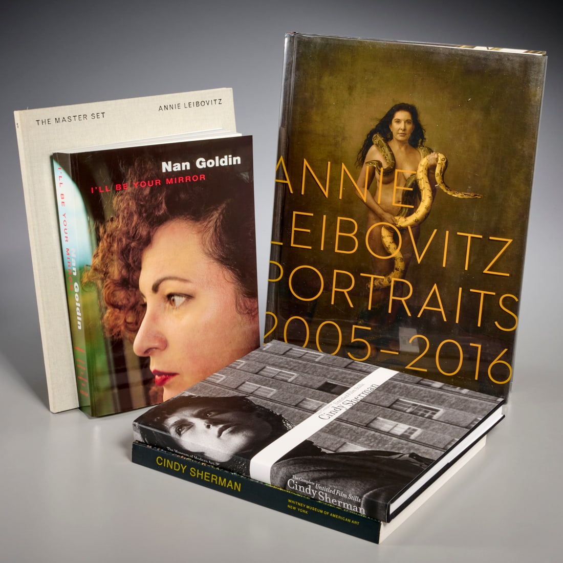 Leibovitz, Sherman and Goldin, (5) vols.: Leibovitz, Sherman and Goldin, (5) vols., Incl. 1) Nan Goldin, I'll Be Your Mirror, Whitney Museum, 1996; 2) Cindy Sherman, Whitney, 1987; 3) Cindy Sherman The Complete Untitled Film Stills, MoMA, 200
