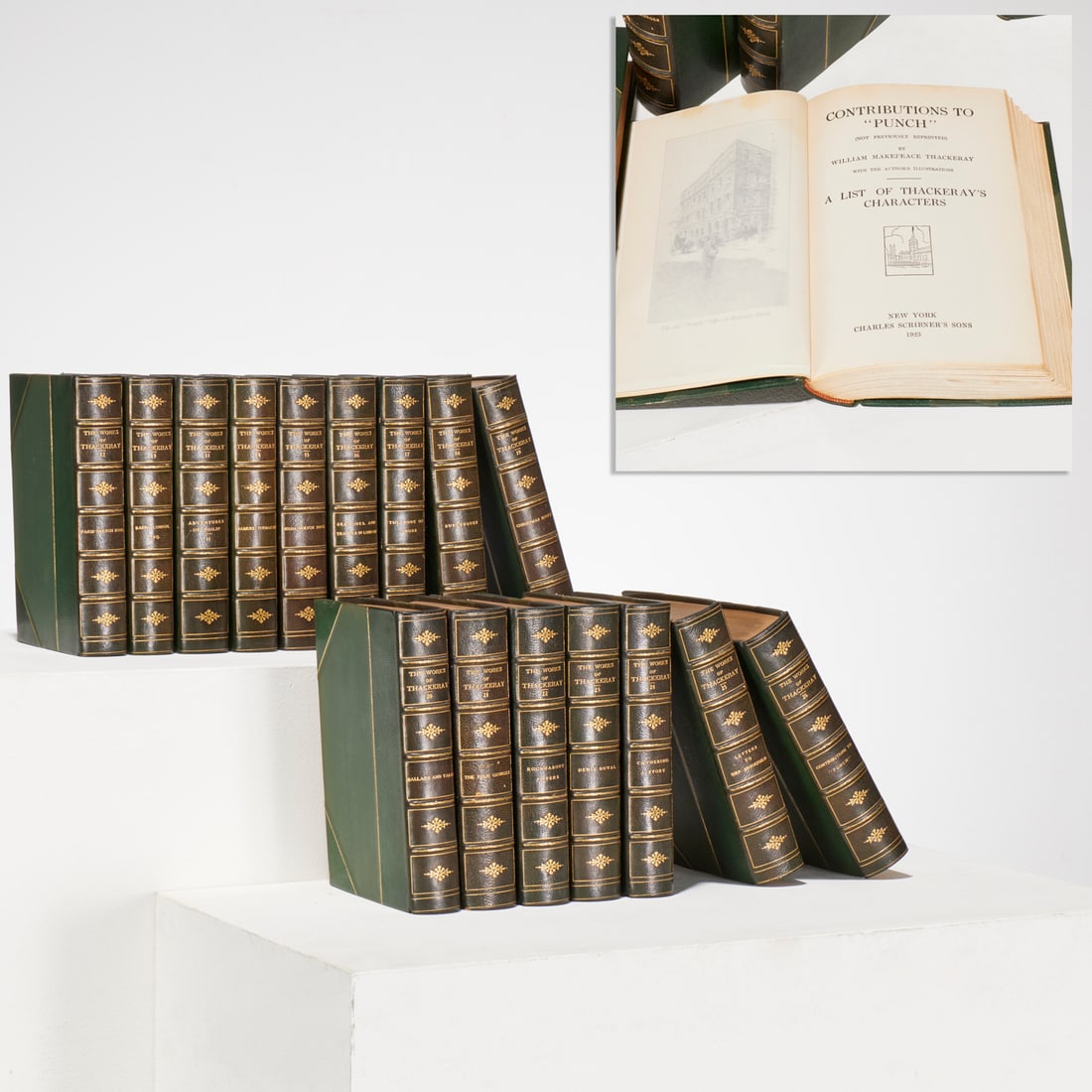 Works of Thackeray, fine leather binding (16) vols (1 of 7)