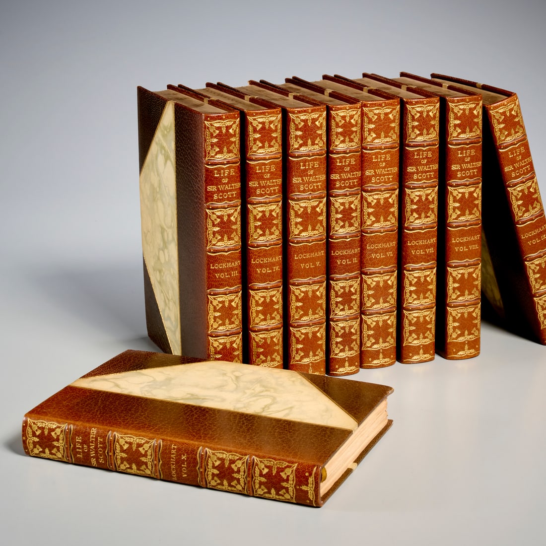 Life of Sir Walter Scott, fine leather binding (1 of 5)