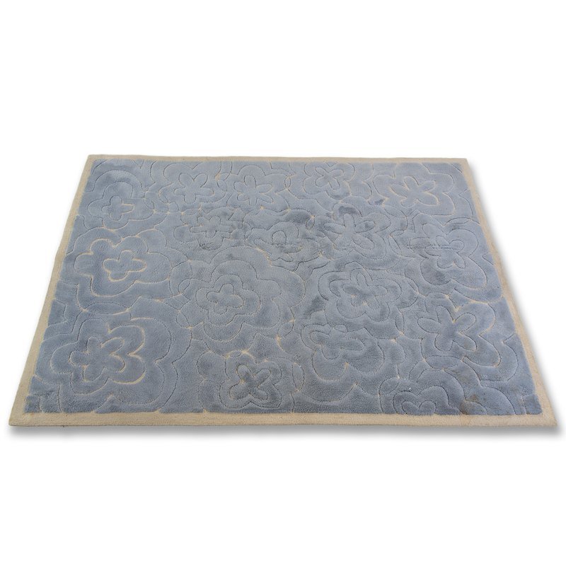 Edward Fields modernist carpet, approx. 10'9" x 7'6": Edward Fields modernist carpet, approx. 10'9" x 7'6", Circa 1960s/70s, sculpted pale blue Matisse type flowers