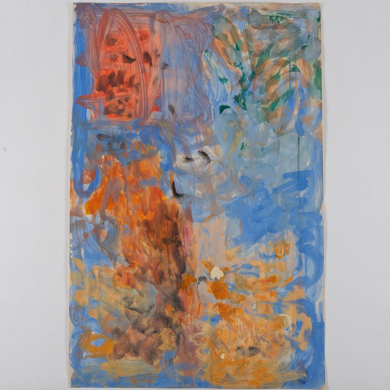 Pat Passlof (1928-2011, American), painting: Pat Passlof (1928-2011, American), painting, "Tuesday", 1960, oil on paper, signed "Passlof", lower left, 34" x 22" (sheet), unframed Provenance: The Ciba-Geigy Art Collection